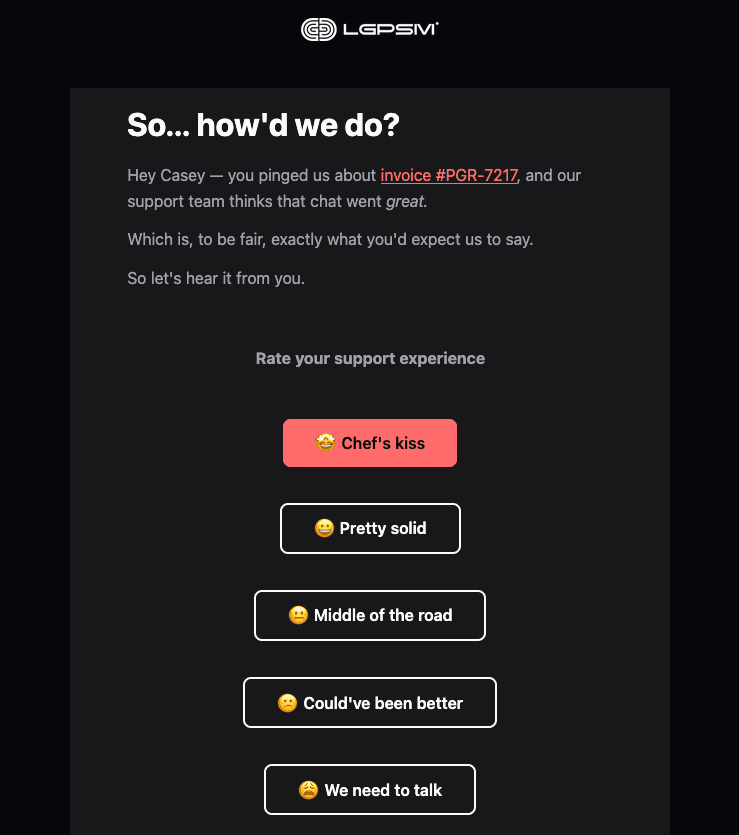 Rate Your Support
